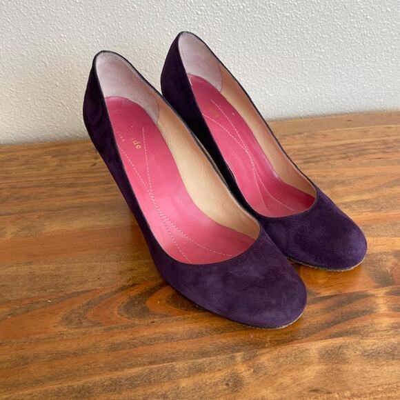 Kate Spade Karolina Plum Suede Heels - Size 7 - Picture 1 of 12